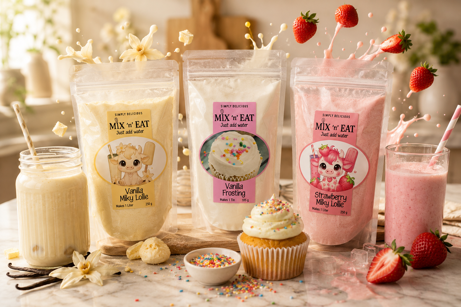 Mix ’n’ Eat bubblegum, cheese spread and evaporated milk products